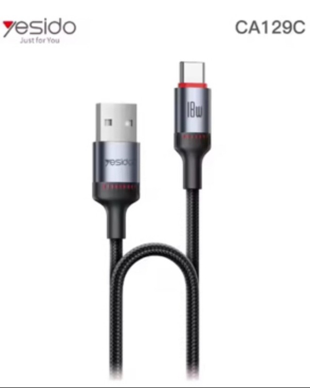 USB-A To C Braided 18W Fast Charge iPhone Tablet Android Laptop Data Cable gallery