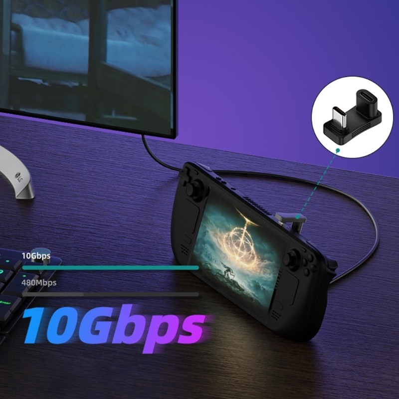100W Type-C Adapter USB C Type C 2-in-1 Chargers For Deck Game Console gallery