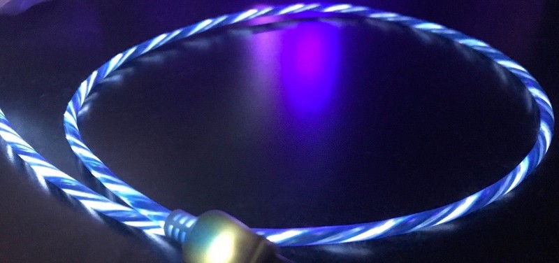 CANDY FLOW MOVING LIGHT-UP glow led charger cable for MICRO USB B smart phones