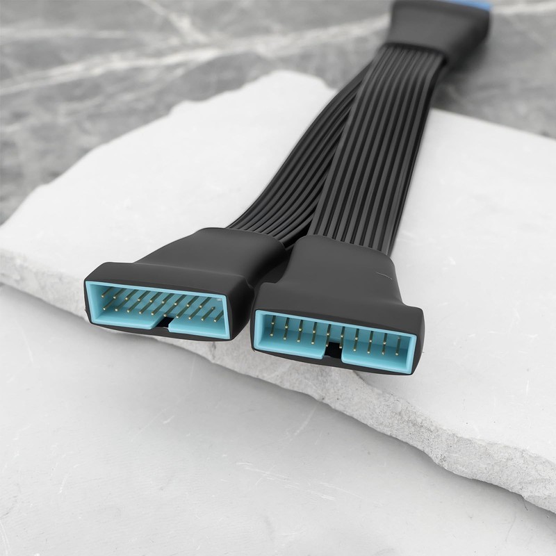 USB 3.0 Header Splitter Extension Cable 19/20 Pin 1 to 2 Y Shape Splitter Int... gallery