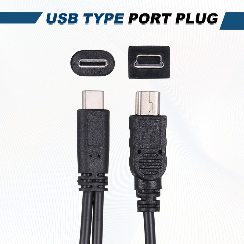 Type C Male to Mini USB Male 2 in 1 Splitter 11.8" gallery