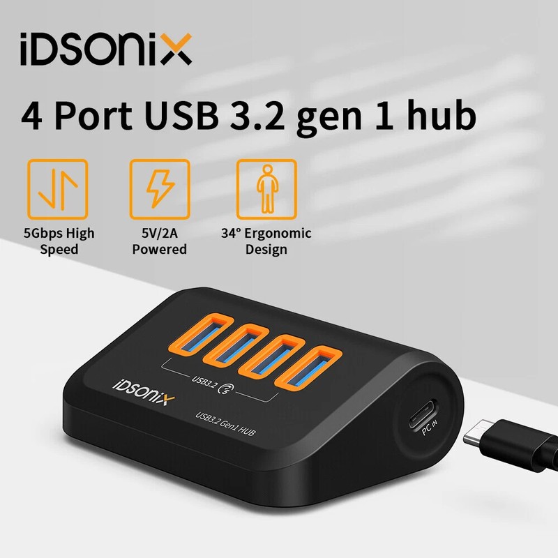 4 IN 1 USB C Hub Type C to USB Hub Adapter Splitter USB 3.2 for PS5/PS4 MacBook