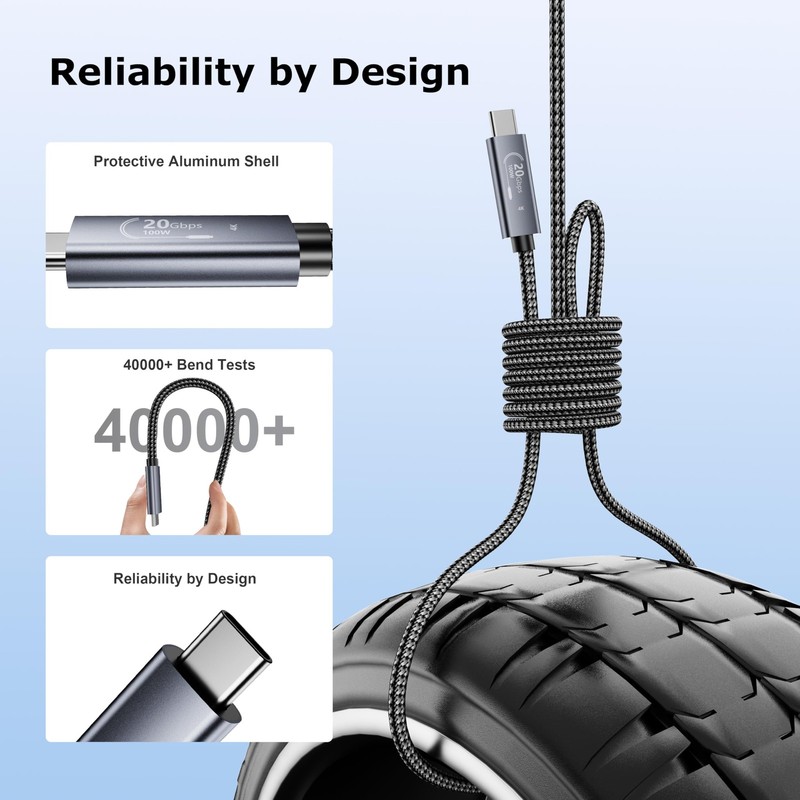 USB C to USB C Cable [3.3FT/2 Pack] 100W Type C Charger Fast Charging Cable B... gallery