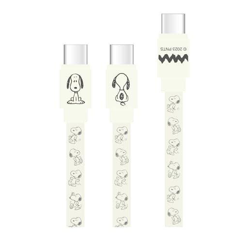 Gourmandies Peanuts Snoopy USB 2.0 Type-C Cable Ivory SNGG-44IV Compatible PD60W