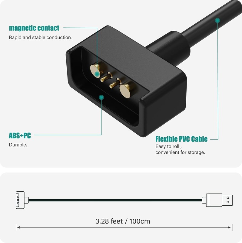 Charger Cable Compatible with Ray-Ban Stories Smart Glasses - 1M gallery