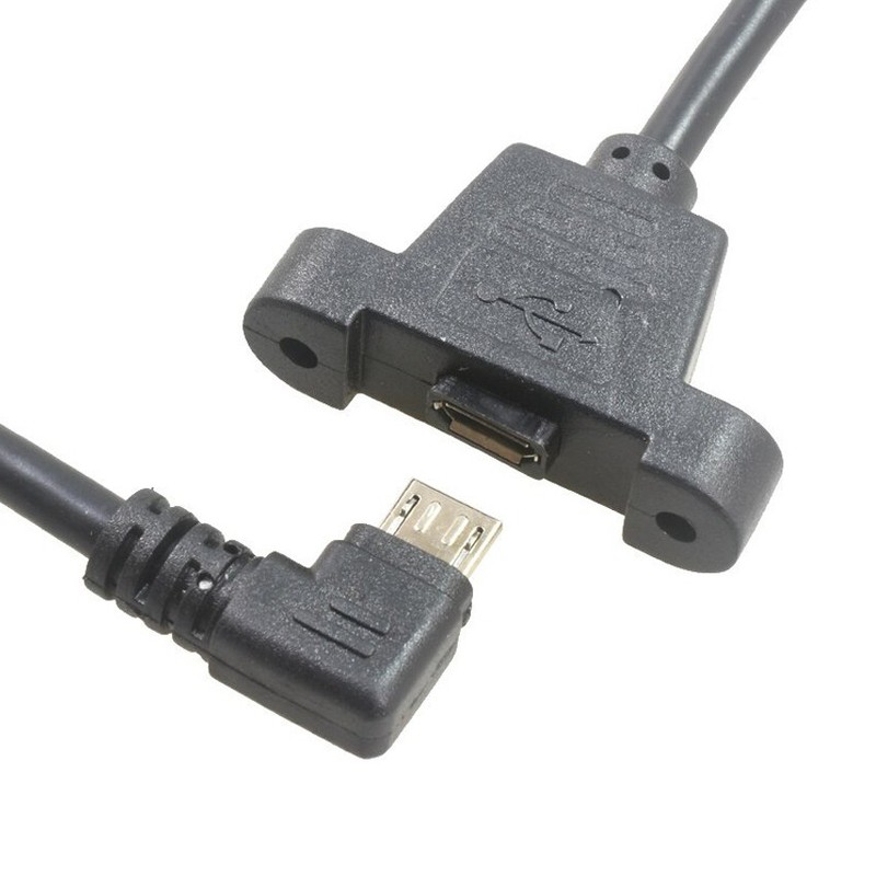 Micro USB Extension Cable With Panel Mount Female to Male Charger Lead 30cm 50cm gallery
