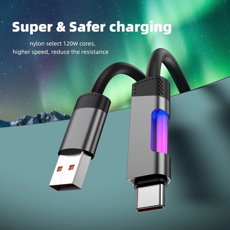 RGB Fast Charging Cable 2m 120W 6A USB to Type-C Cable with RGB Ambient2115 gallery