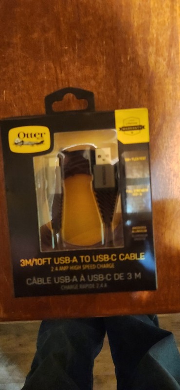 OtterBox 3m/10ft USB-A to USB-C Braided Fast Charge Tangle-Resistant Cable Black