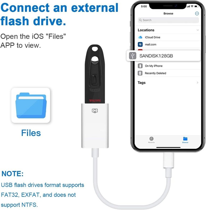 OTG USB to camera adapter for iphone support USB Flash Drive, MIDI Keyboard gallery