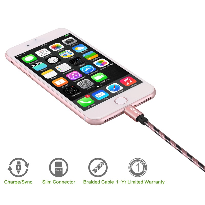 Braided USB Cable Data Charger Cord For iPhone XS 8 7 6 Plus SE 12 11 13 14 Lot gallery