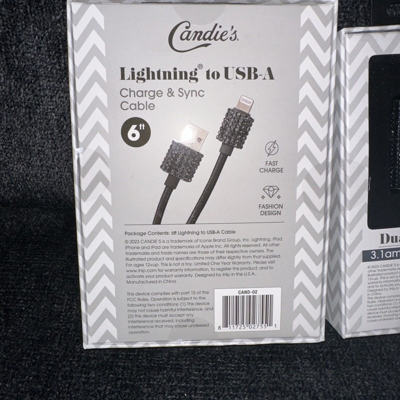 Candie’s Bling Collection Rhinestone Wall Charger & 6ft Cable Black Cellphone gallery