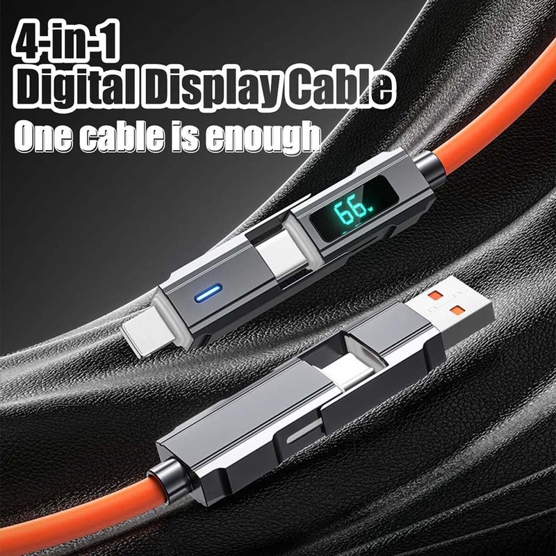 4 in1 Digital Display USB Type-C PD Fast Charging Cable 100W For iPhone Android gallery