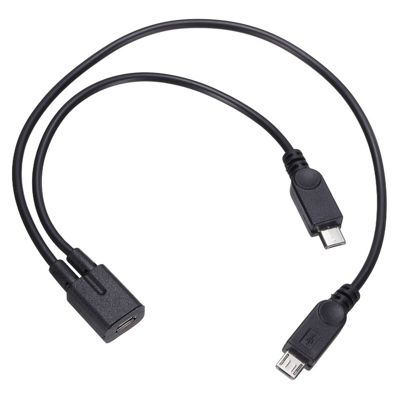 Micro USB Female to Micro USB Male 2 in 1 Splitter 11.8″