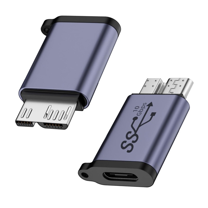10Gbps USB C Female To Micro B Male External Hard Drive SSD Converter 2 PCS