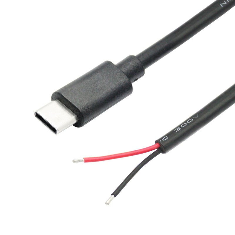 Cable USB C a 2 pines, cable desnudo extremo abierto 20 AWG 5 V/5 A tipo C macho gallery