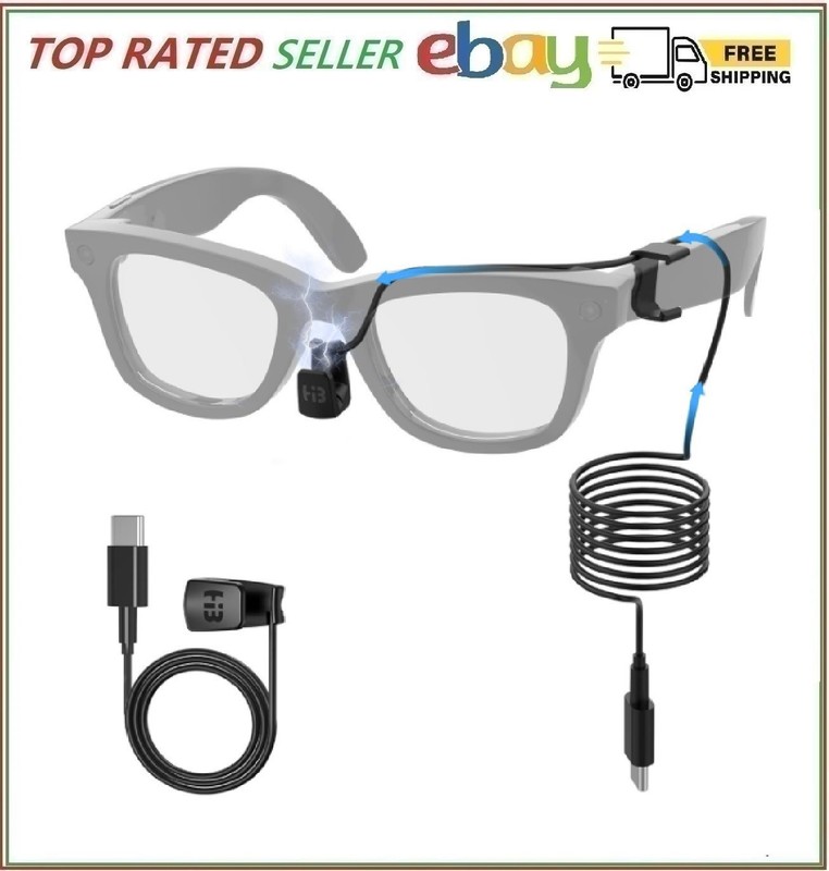 USB-C Charging Cable for Ray-Ban Meta Wayfarer/Skyler (Gen 2) & Oakley Meta HSTN