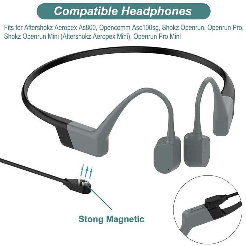 Magnetic USB Charging Cable for After-Shokz Aeropex OpenRun Headset gallery