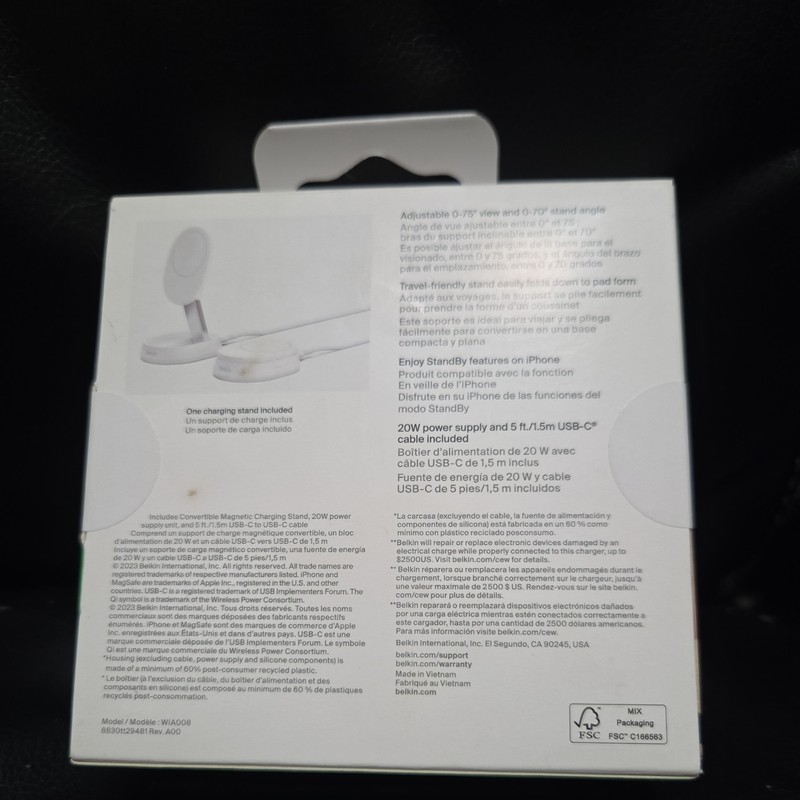 NEW White Belkin BoostCharge Pro Magnetic Wireless Charging Stand in Retail Pkg gallery