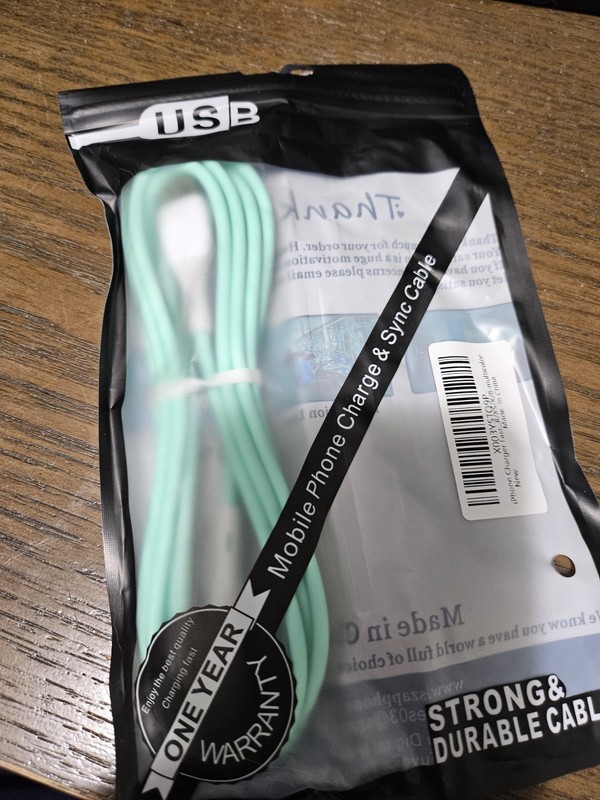 Green USB 2.0 Durable Charging & Data Sync Cable, 3 ft