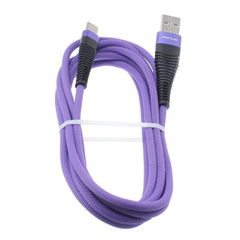Galaxy S8 S9 S10, Plus – Purple 10ft USB Cable Type-C Charger Cord Power Wire