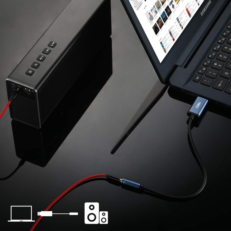 USB to AUX Audio Adapter, 1FT - Enhanced Stereo Sound for Headphones gallery