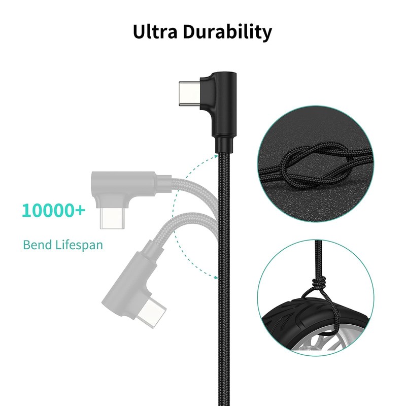 1ft Right Angle USB C Cable Fast Charging, 3 Pack 90 Degree Angled 1FT, USB-C gallery