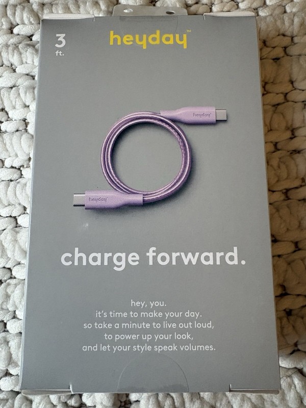 Heyday 3 Ft. Lavender Fast Charging Cable,PS5 Compatible, USB-C To USB-C, New gallery
