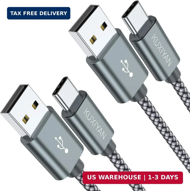 USB Type C Cable,(2-Pack 3FT) USB C Charger Cable Car Carplay Cable Nylon Braide