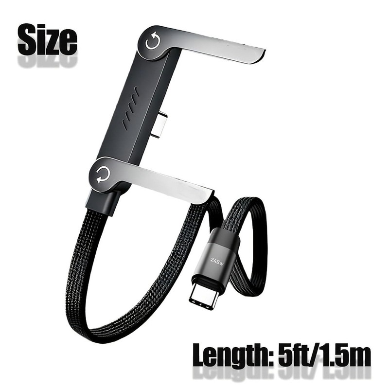 Antusckon Invisible Holder Charger Cable with Stand, 240w Super Fast black gallery