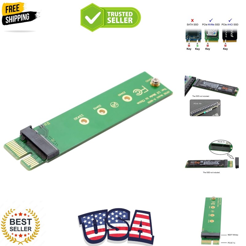 M.2 NVME to PCIe 3.0 X1 Adapter NVME/AHCI SSD to PCI Express Expansion Card A…