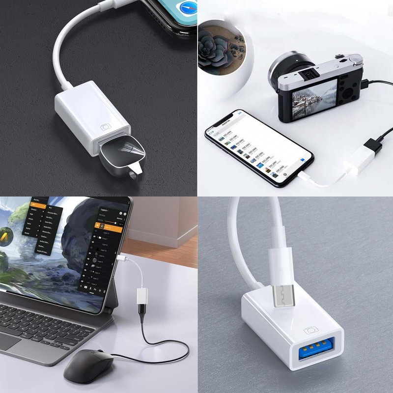 POHFP USB C to USB Adapter 3 Pack,TypeC OTG Cable, C Male to USB A Female Ada... gallery