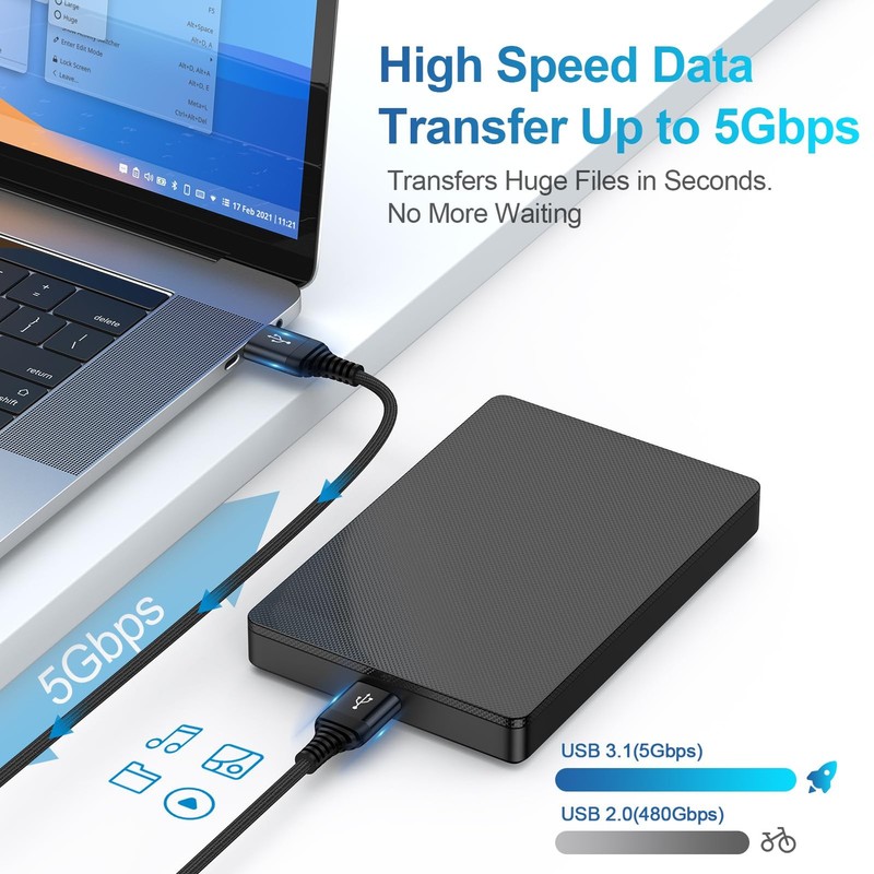 USB To USB Cable 6ft USB 3.0 Male To Male Cord Type A Double Sided Wire gallery