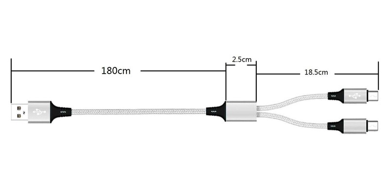 6ft Long Dual MicroUSB Splitter Charge Cable - Power up to (2) Micro USB Devi... gallery