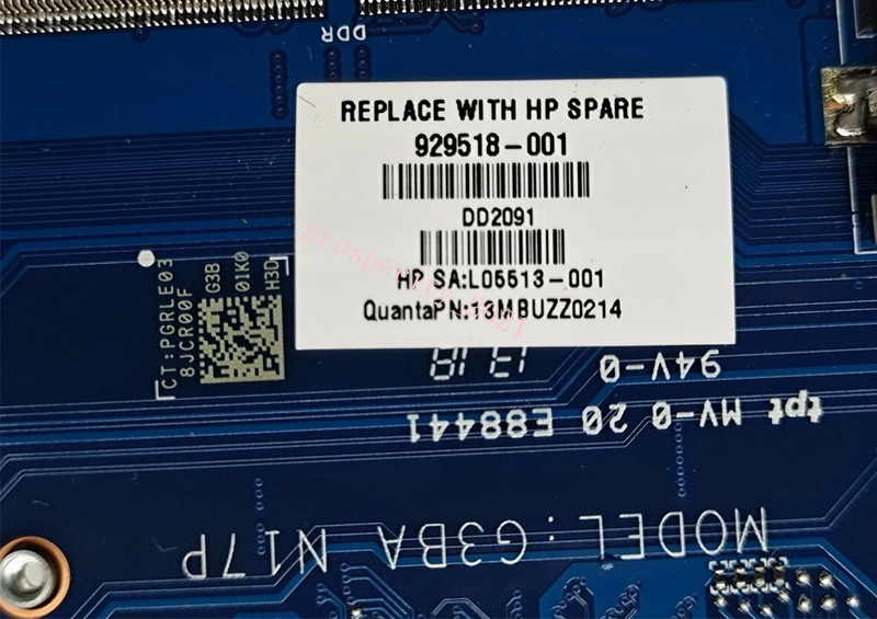 For HP 17-AN w/I7-7700HQ CPU GTX1050 4GB Motherboard DAG3BAMBAF0 929518-601 Test gallery
