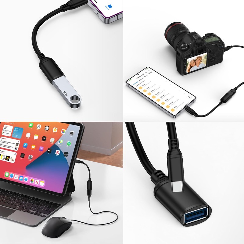 USB C to A Adapter Cable for Samsung Galaxy S26 Ultra S26+ 25 2-Pack gallery