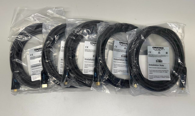 Crestron cbl-4k-usbc-hd-12 Active Converter Cable, USB-C to HDMI, 12 FT LOT OF 5
