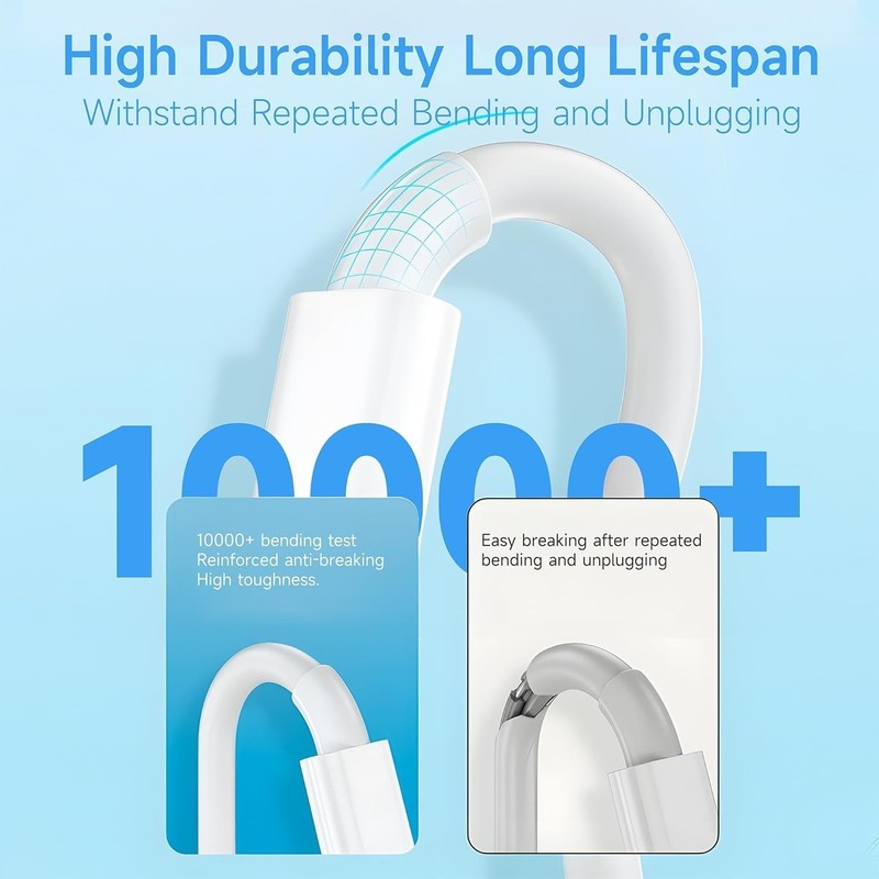 Durable 10ft USB A to USB C Charging Cords - Ideal for Security Cameras & Phones gallery