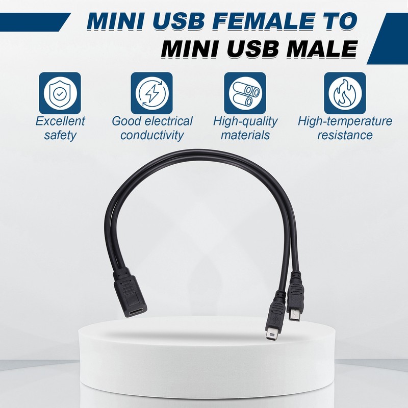 Type C Female to Mini USB Male 2 in 1 Splitter 11.8" gallery