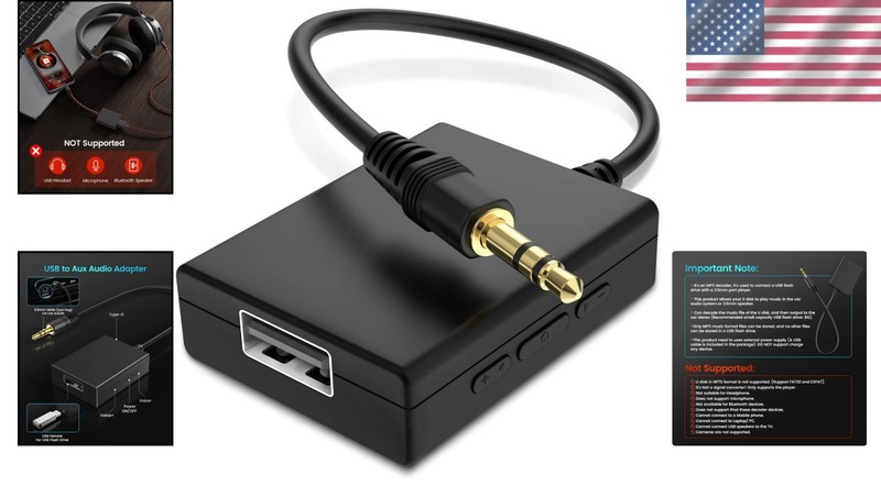 Lightweight USB to AUX Audio Adapter - 3.5mm Connection for Car Audio Systems gallery