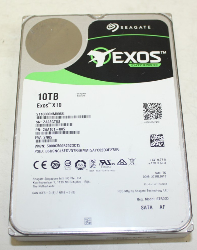 SEAGATE EXOS ENTERPRISE 10TB X10 SATA 3.1IN HDD