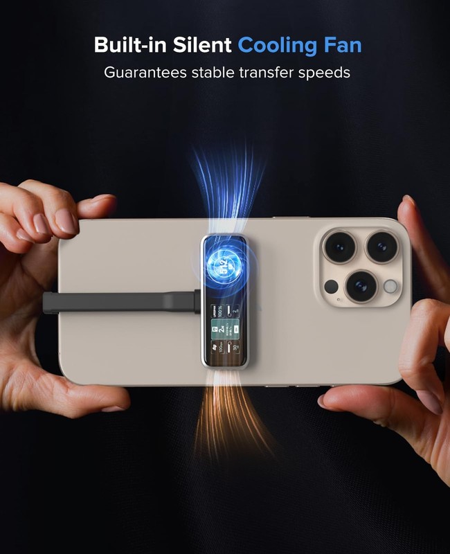 ZIKE Z791C Magnetic Portable SSD 512 GB, External SSD Built-in Fan, 4K 120fps... gallery