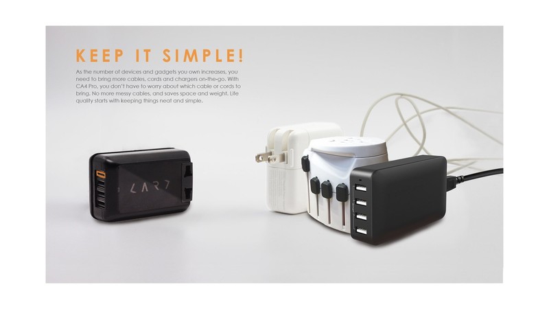 CARD Travel Adapter 4-Pro (Type C+3 USB Ports) (Black) Black gallery