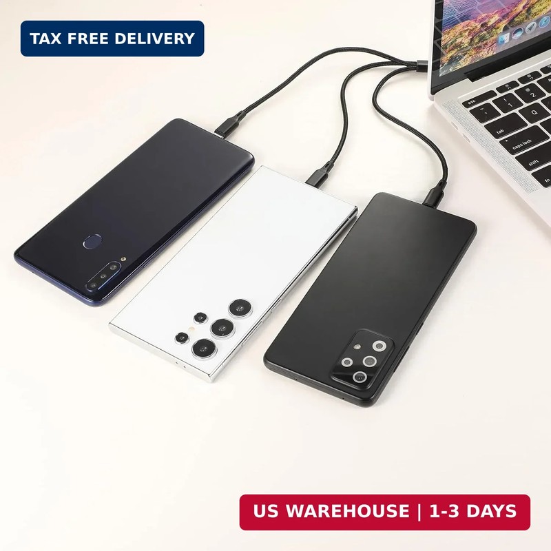 Cutwif Multi Charging Cable, 4ft 2Pack USB C Splitter Cable, 3 in 1 Charging Cor gallery