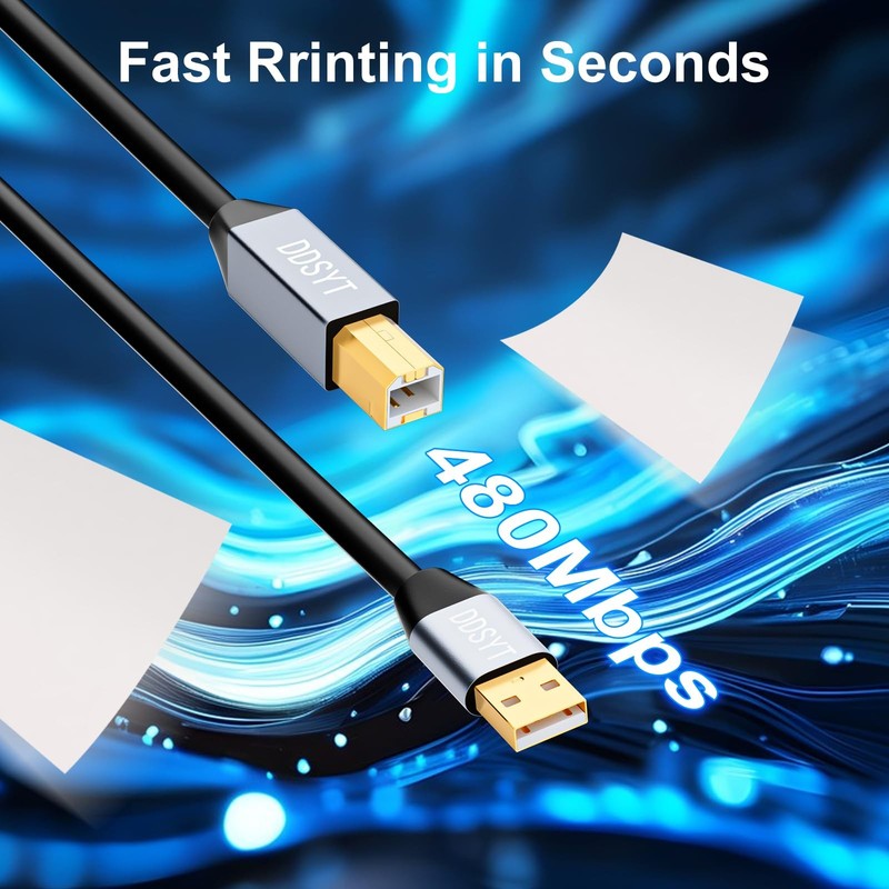USB 2.0 Printer Cable 6ft, USB-A to USB-B 2.0 Cable with 480 Mbps Transfer Sp... gallery