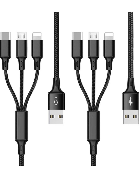 3 In 1 Charging Cable 2 Pack 4 Foot