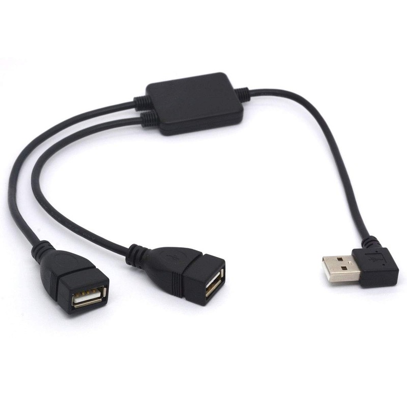 USB Splitter Cable Upgrade Chip Angled USB 2.0 A Male to Dual Female Data Syn... gallery