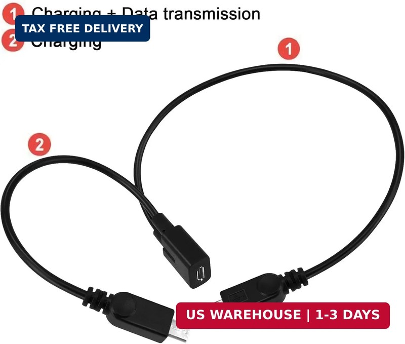 Micro USB 1 to 2 Splitter Cord, 2 Pack 0.3m/12inch Micro USB Female to Dual Micr gallery