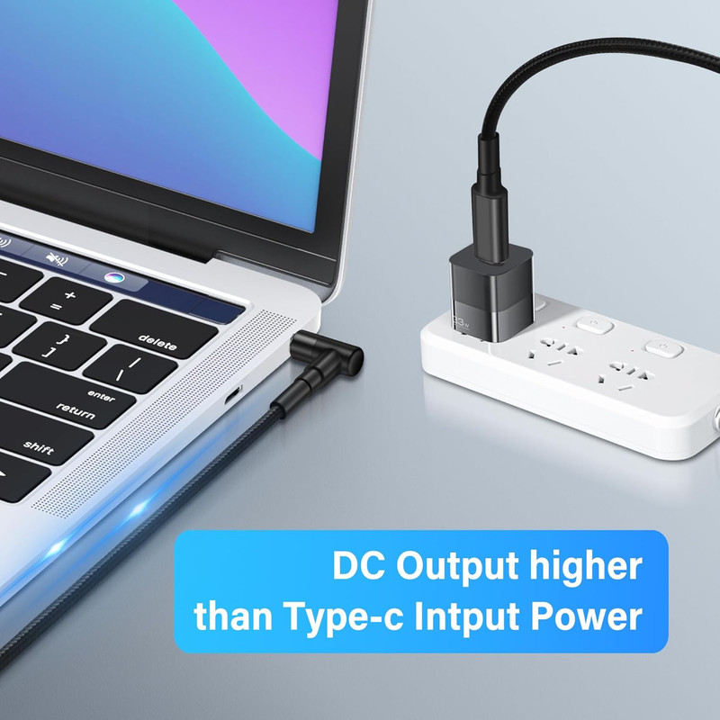 100W PD USB C to DC 5.5Mm X 2.5Mm Power Cord，90 Degree DC 5.5 X 2.5Mm Male to US gallery
