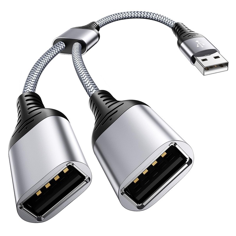 ANDTOBO USB Splitter, USB 2.0 A Male to 2 Dual USB Female Jack Y Splitter Hub…