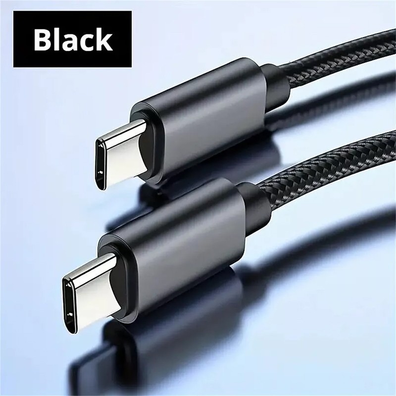 1 PC Braided C-TYPE-C (BLACK) Charging Data SYNC Charger Cable Cord NEW gallery